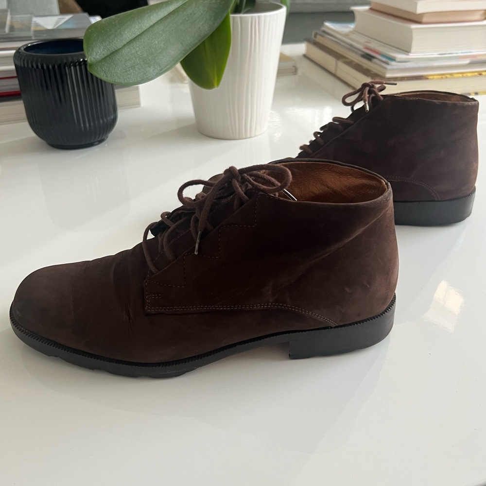 VINTAGE Mexx XX Brown Ankle Suede Boots w/ Crepe Sole 90s Y2K Prep Women Chukkas